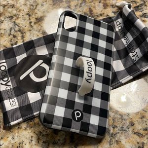 iPhone X/xs loopy case black and white check